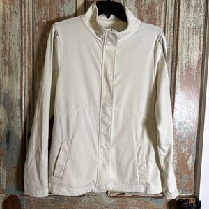 Izod Golf XFG Women's Jacket Coat Size L Large Ivory Retro Vibe Cool